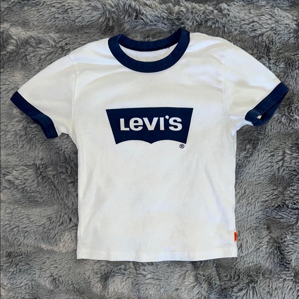 Levi's Kids White Tee with Navy Accents